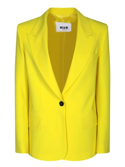 Shop Msgm Wool Jacket By  In Gold