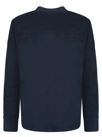 Shop Moncler Blue Cotton Sweatshirt In Black