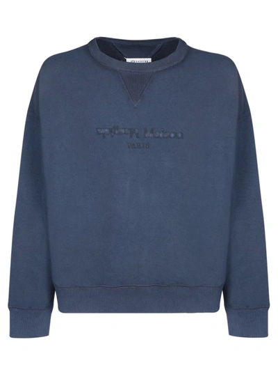 Shop Maison Margiela Blue Cotton Sweatshirt