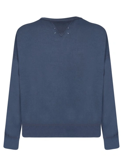 Shop Maison Margiela Blue Cotton Sweatshirt