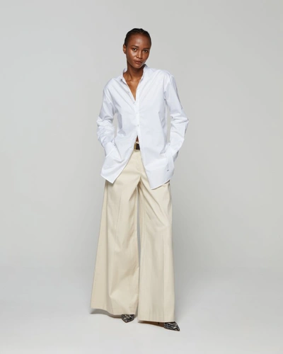 Shop Serena Bute Collarless Oxford Shirt - White