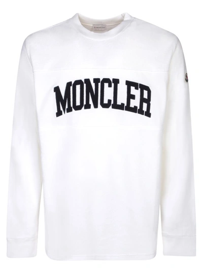 Shop Moncler White Cotton Sweatshirt