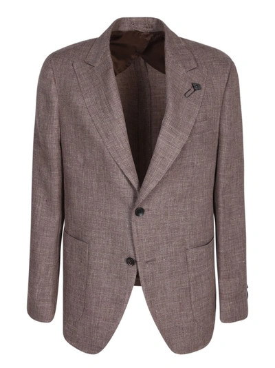 Shop Lardini Linen And Wool Jacket In Grey