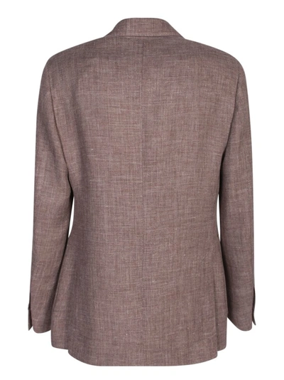 Shop Lardini Linen And Wool Jacket In Grey
