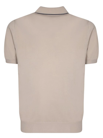 Shop Canali Cotton Polo Shirt In Neutrals