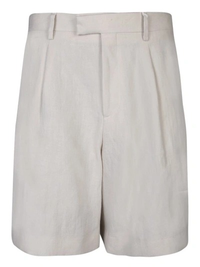 Shop Lardini Linen Bermuda Shorts In White