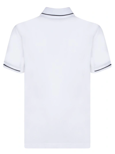 Shop Moncler Cotton Pique Polo Shirt In White