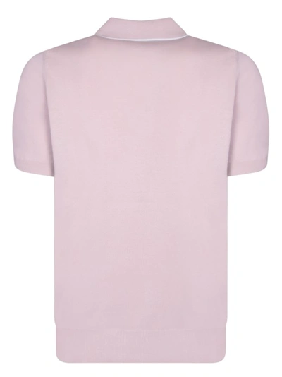 Shop Canali Cotton Polo Shirt In Pink