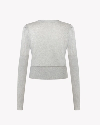 Shop Serena Bute Pointelle Fitted Jumper - Grey In White