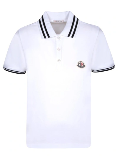 Shop Moncler Cotton Polo Shirt In White