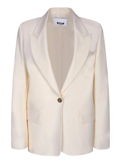 Shop Msgm Wool Jacket By  In Neutrals