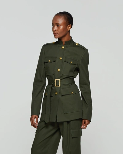 Shop Serena Bute Military Jacket - Dark Khaki In Black