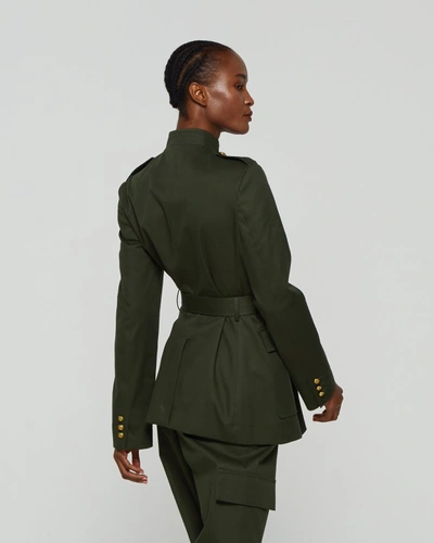 Shop Serena Bute Military Jacket - Dark Khaki In Black