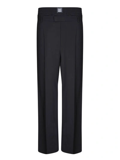 Shop Msgm Wool Tailored Trousers In Black