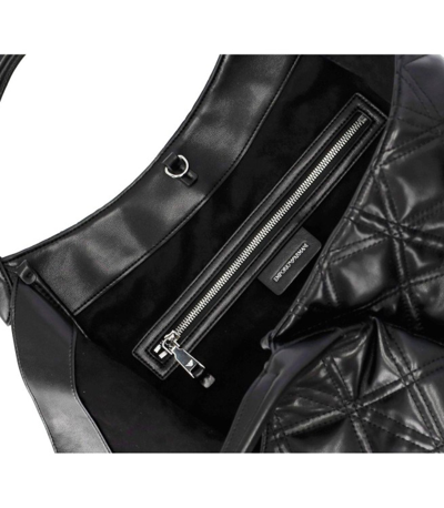 Shop Emporio Armani Black Quilted Shopping Bag