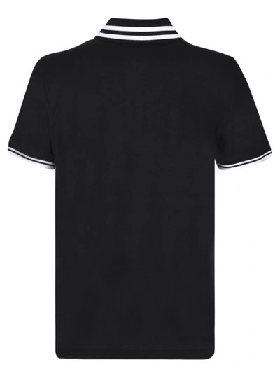 Shop Moncler Cotton Polo Shirt In Black