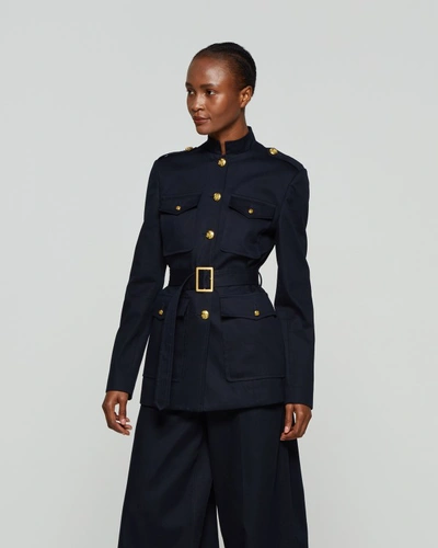 Shop Serena Bute Military Jacket - Midnight Navy In Black