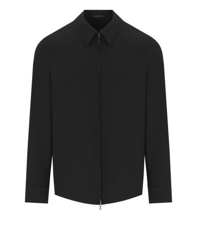 Shop Emporio Armani Black Crepe Jacket