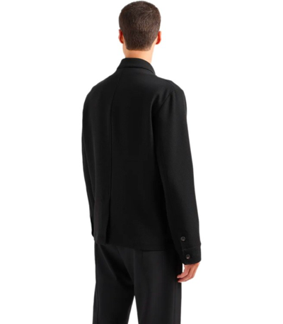 Shop Emporio Armani Black Crepe Jacket