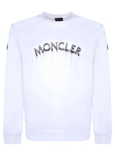Shop Moncler White Cotton Sweatshirt