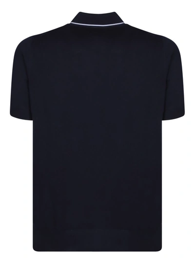 Shop Canali Cotton Polo Shirt In Black
