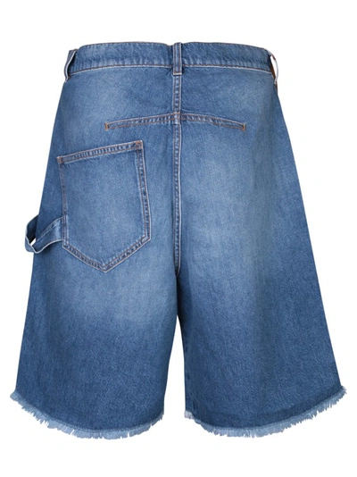 Shop Jw Anderson Denim Cotton Bermuda Shorts In Blue