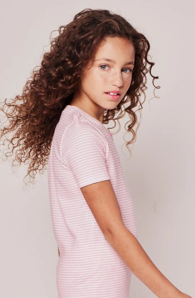 Petite Plume Kid's Pima Cotton Snug Fit Pajama Short Set In Pink Stripe