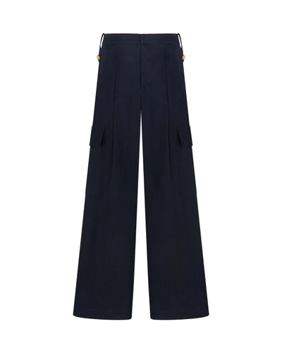 Shop Serena Bute Military Cargo Trouser - Midnight Navy In Black