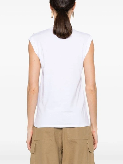 Balmain Button-detail Logo-print Tank Top In White