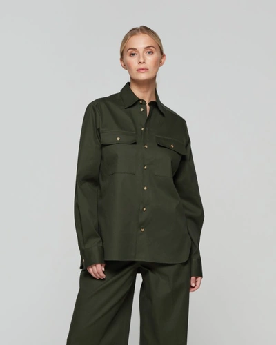 Shop Serena Bute Military Shirt - Dark Khaki In Black