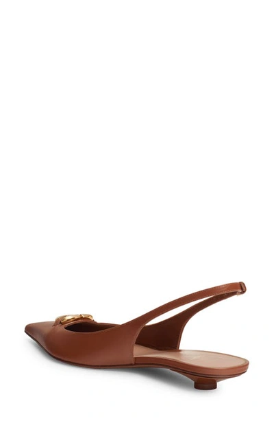 Shop Valentino Vlogo Moon Pointed Toe Slingback Pump In Tobacco