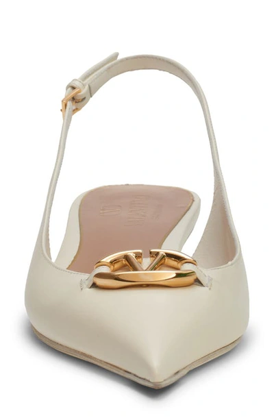 Shop Valentino Vlogo Moon Pointed Toe Slingback Pump In Ivory