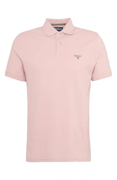 Shop Barbour Lightweight Sports Piqué Polo In Pink Mist