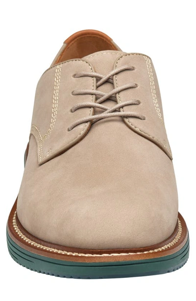 Johnston & Murphy Upton Plain Toe Derby In Taupe Nubuck