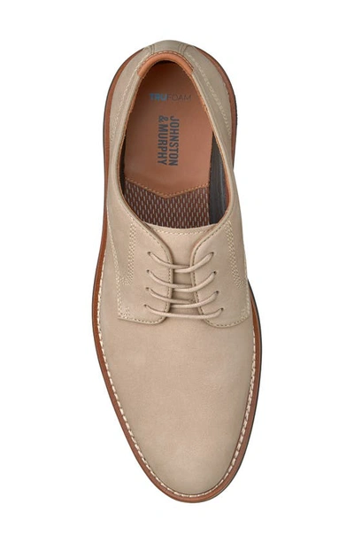 Johnston & Murphy Upton Plain Toe Derby In Taupe Nubuck