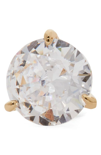 Kate Spade Brilliant Statements Cubic Zirconia Trio-prong Stud Earrings In Clear/ Gold