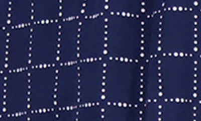 Foxcroft Rocca Dot Print Long Sleeve Cotton Shirtdress In Navy