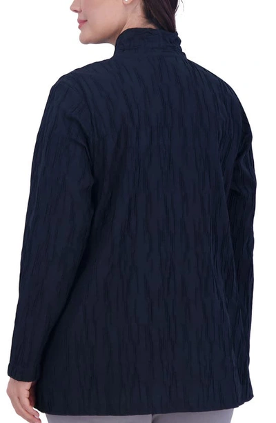 Shop Foxcroft Carolina Crinkled Cotton Blend Button-up Shirt In Black