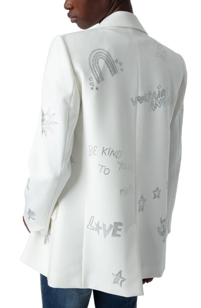 Shop Zadig & Voltaire Viva Multistrass Embellished Blazer In Judo
