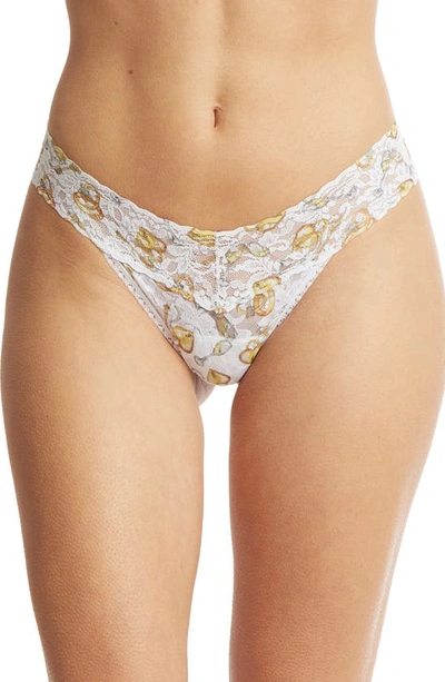 Shop Hanky Panky Print Low Rise Thong In Forever Gold