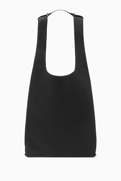 Shop Cos Oversized Knitted Tote In Black