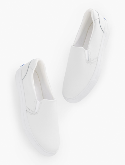 Shop Keds Â® Pursuit Slip-on Leather Sneakers - White - 8 1/2 M Talbots