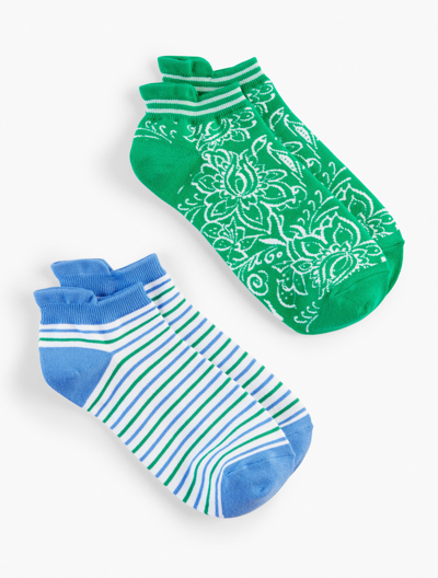 Shop Talbots Whirly Floral 2-pack Ankle Socks - Springhill Green - 001
