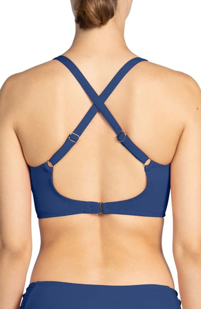 Robin Piccone Amy D-cup Bikini Top In Blueberry