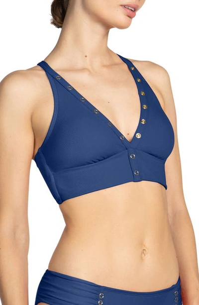 Robin Piccone Amy D-cup Bikini Top In Blueberry