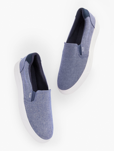 Shop Keds Â® Pursuit Slip-on Canvas Sneakers - Navy Blue - 8m - 100% Cotton Talbots