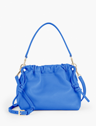 Shop Talbots Leather Drawstring Crossbody Bag - Blue Iris - 001