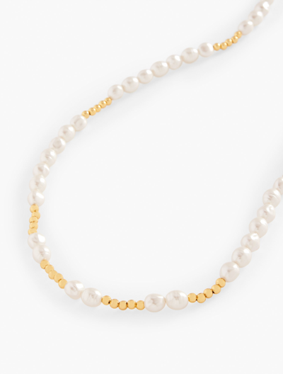 Shop Talbots Fresh Pearl Long Necklace - Ivory Pearl/gold - 001  In Ivory Pearl,gold