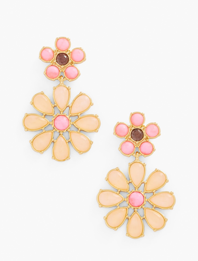 Shop Talbots Flower Drop Earrings - French Pink/gold - 001  In French Pink,gold
