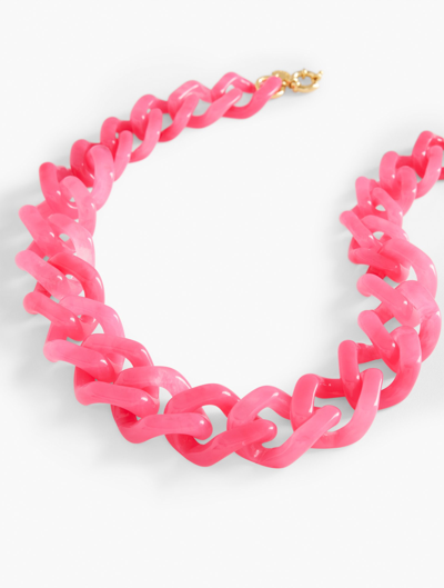 Shop Talbots Chunky Links Necklace - Pink Geranium/gold - 001  In Pink Geranium,gold